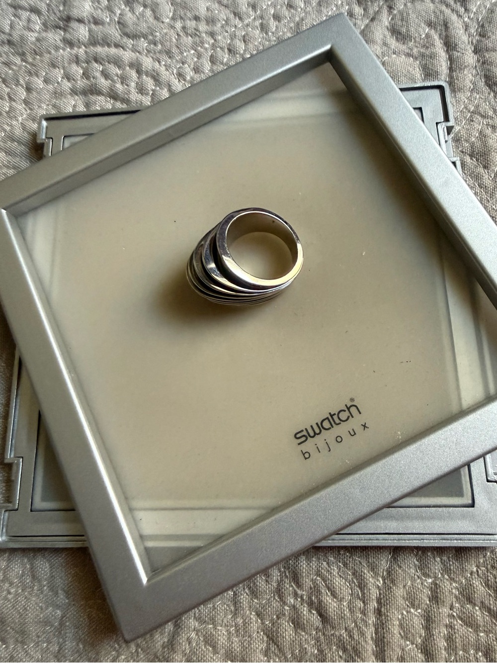 The vintage Swatch Bijoux "Love Explosion" Multi-Band Wave Ring.Original package